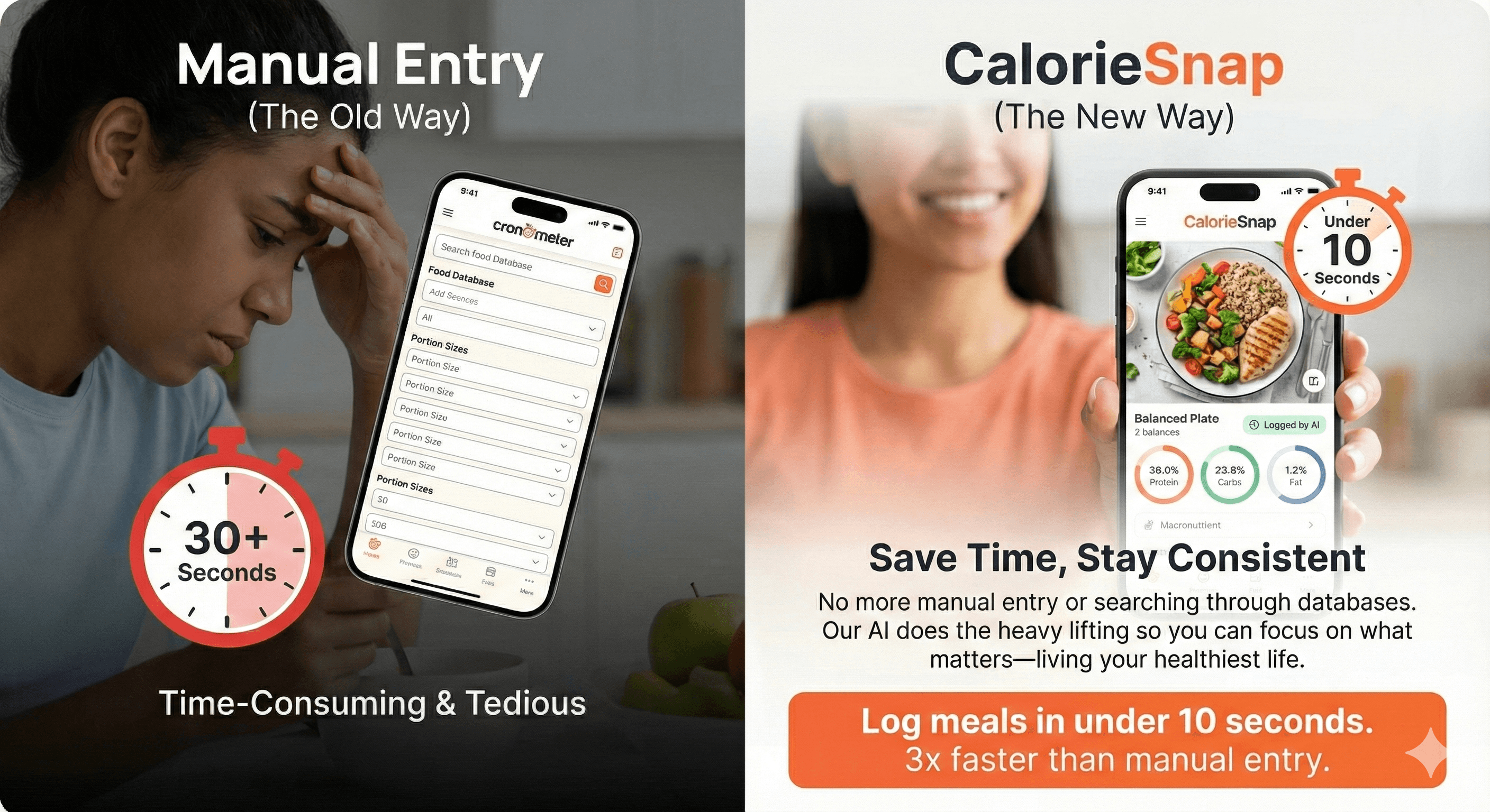 Quick meal logging with photo capture